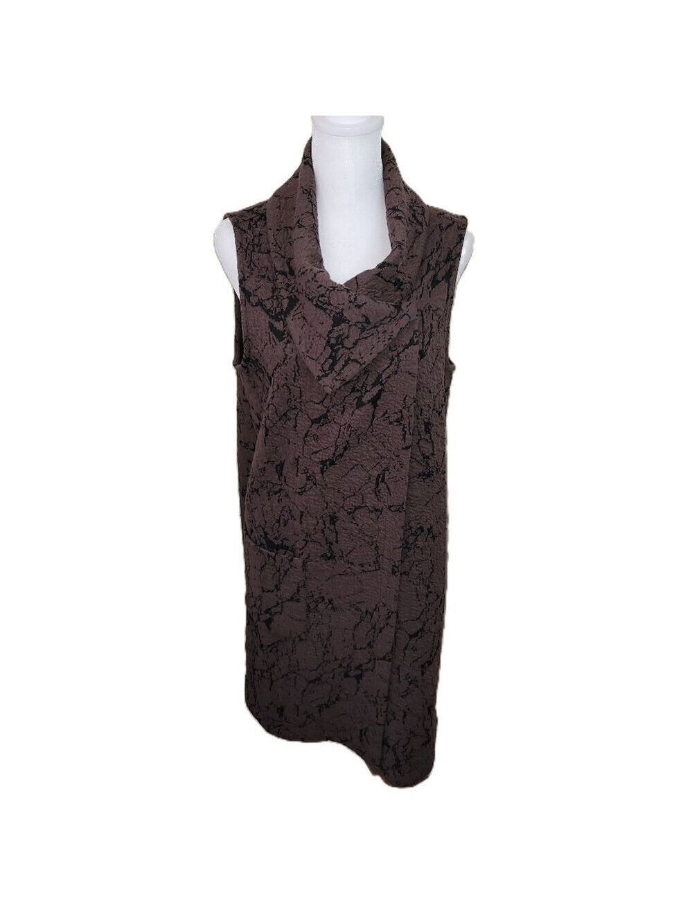 LIV by Habitat Clothing Sleeves Tunic Vest Brown W/Black Marbled Pattern Size S